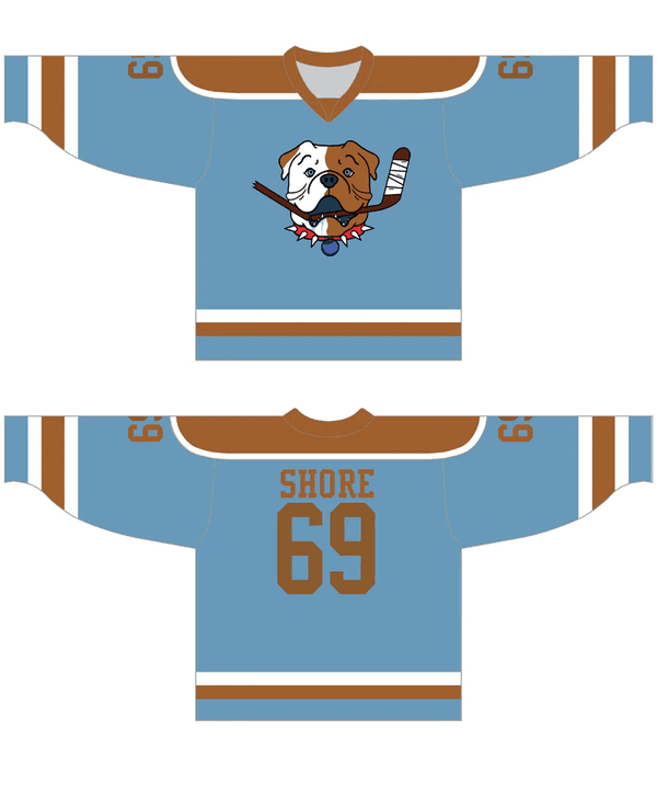 Sudbury Bulldogs #69 Shore Blue Hockey Jersey->customized ncaa jersey->Custom Jersey